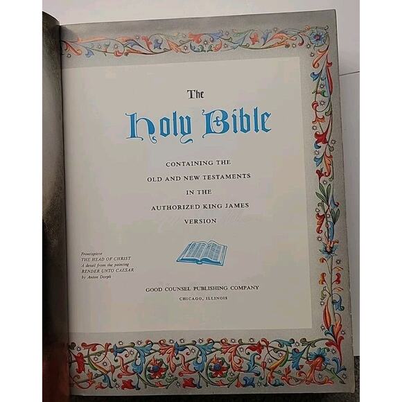 Holy Bible Peace of Mind Deluxe Red Letter Edition 1960 Large Leather Covered - Picture 13 of 16